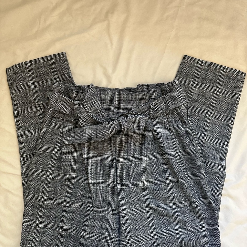 Gray Plaid Women's Pants